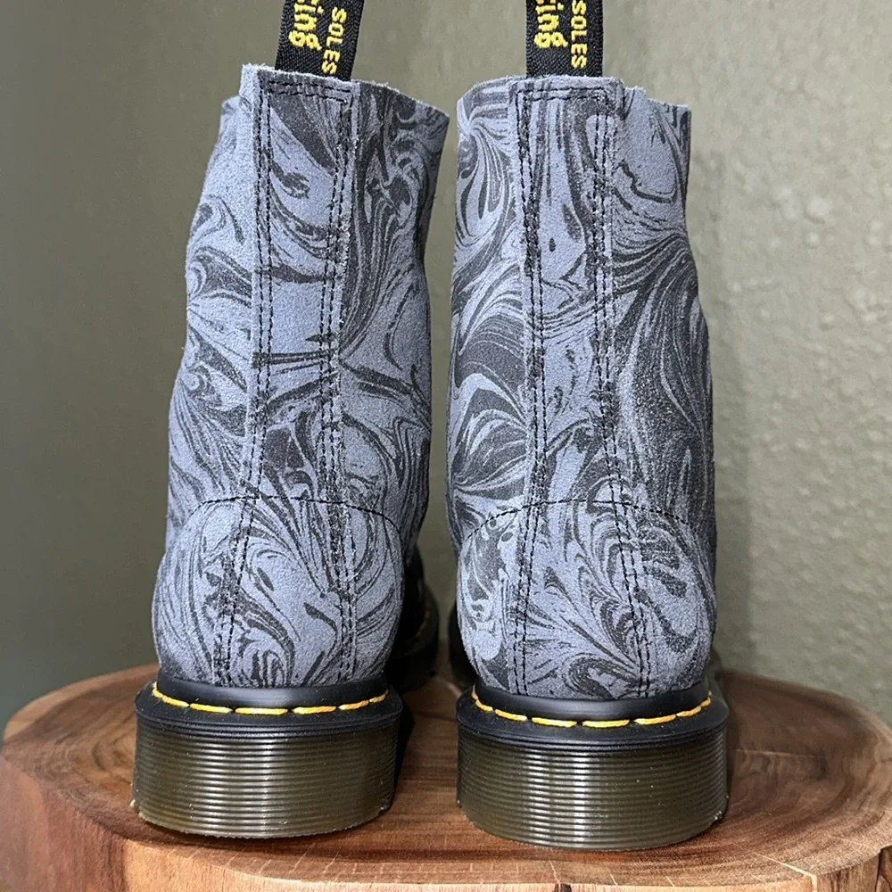 DR. MARTENS 1460 Pascal Marbled Suede Lace Up Boots - Picture 9 of 16